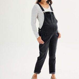 Maternity Sonoma Goods For Life Denim Overalls, Size: L-MAT, Black